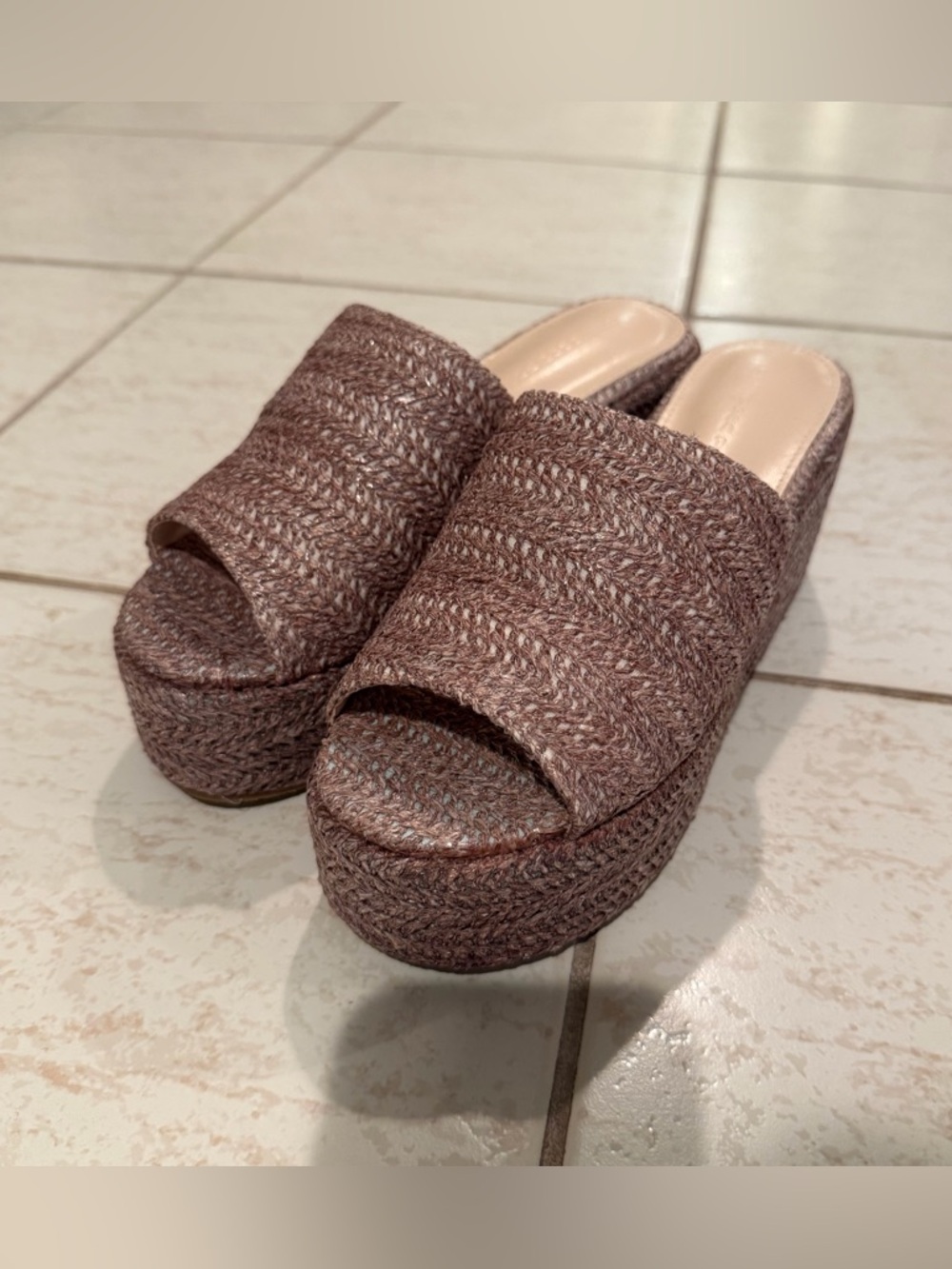 Princess Polly Barbados Woven Sandals - Size: 6, Color: Dark Tan (NWT)